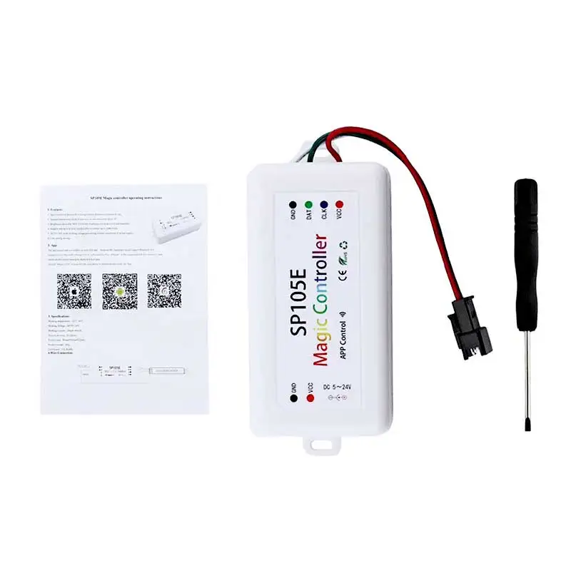 SP105E Bluetooth Full Color Intelligent Controller WS2811/2812/9822 Slive Svetlo s ovládačom
