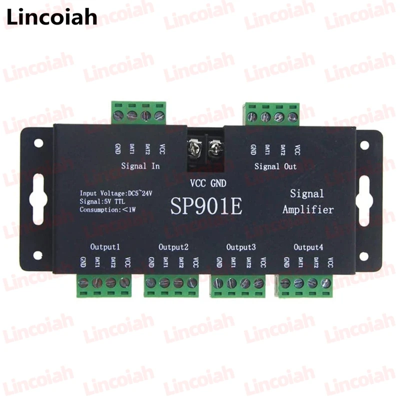 SP901E SPI SIGNAL Amplifier pre WS2812B WS2811 WS2813 Pixel RGB LED Strip Signal Signal Signal Adresial Dream Farebná páska DC 5V-12V