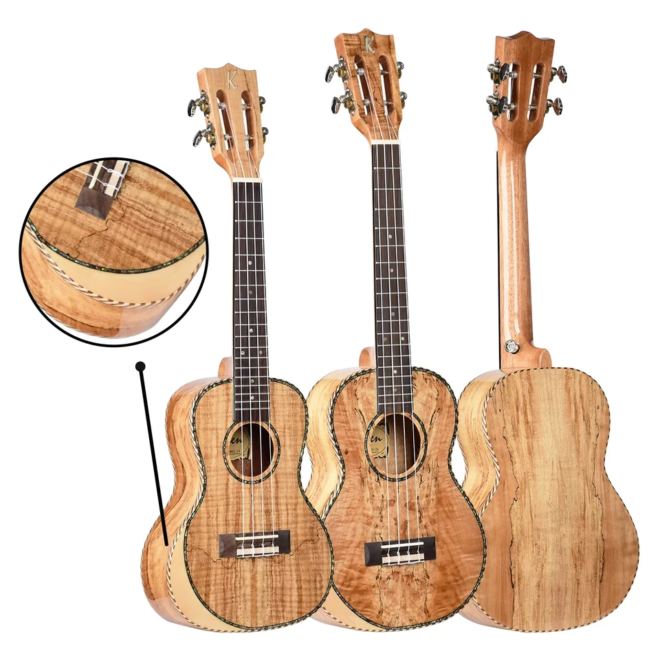 Spaltovaný javorový koncert 24 palcov Solid Ukulele 26 -palcový tenor ukulele