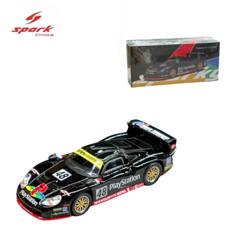 Sparky 1:64 Porsche 911 GT1 EVO zliatinu simulačný model, detská zbierka dekoratívnych hračiek, darčeky pre sviatky pre deti.
