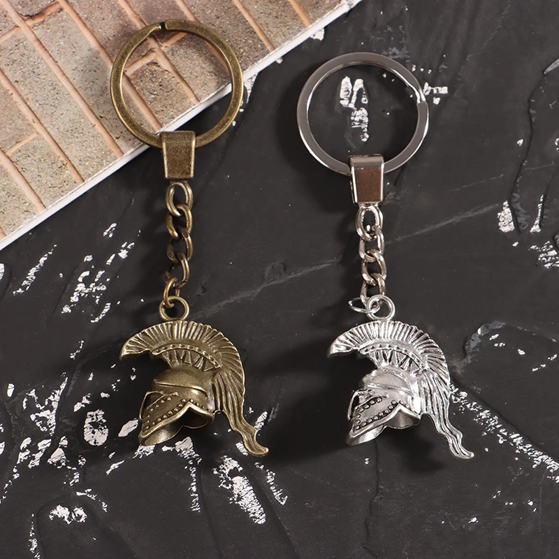 Spartan Warrior Helma Keychain Metal 3D retro rímsky vojak Key Key Rings Key Chain módne šperky darček