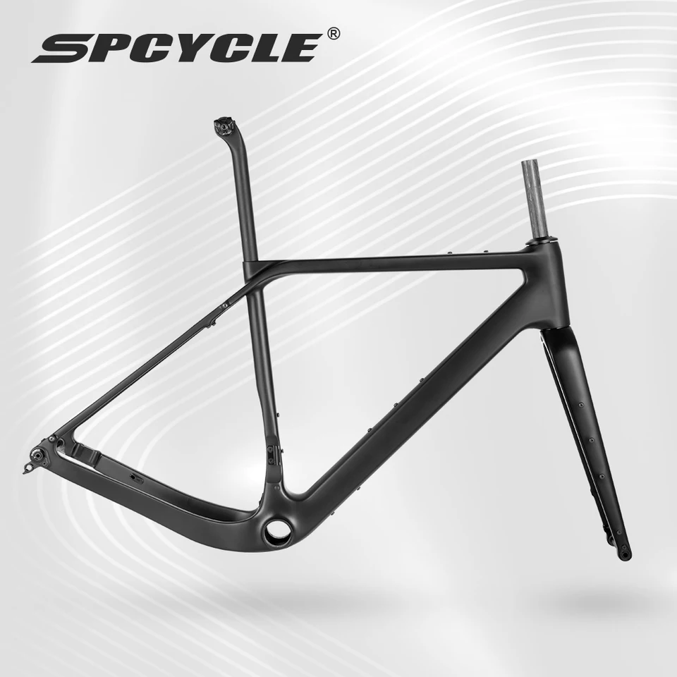 SPCYCLE G058 T1000 Disk Brzdenie uhlíkového štrku Ráme 700cx50c Full Hidden kábelový štrk na bicykelový bicykel.