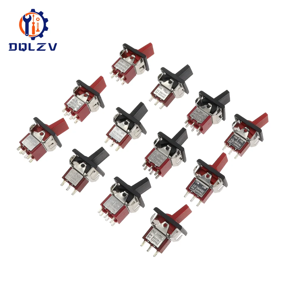 SPDT DPDT RESET LATCHING TOOGGLE prepínač RLS-102 5A 125V 3A 250 AC MINI 3 6PIN ON-ON-ON-ONF-ON ROCKER SWITCH MOTORY
