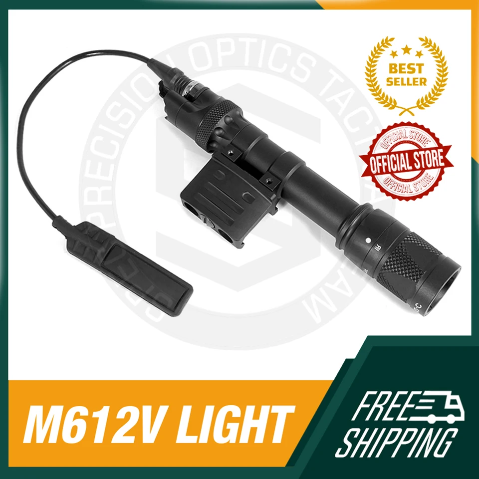 SPECPRECISION M612V Scout Light Weaponlight IR/Strobe & LED biele svetlo baterky s kompenzovaným držiakom pre MIL-STD-1913 Rail