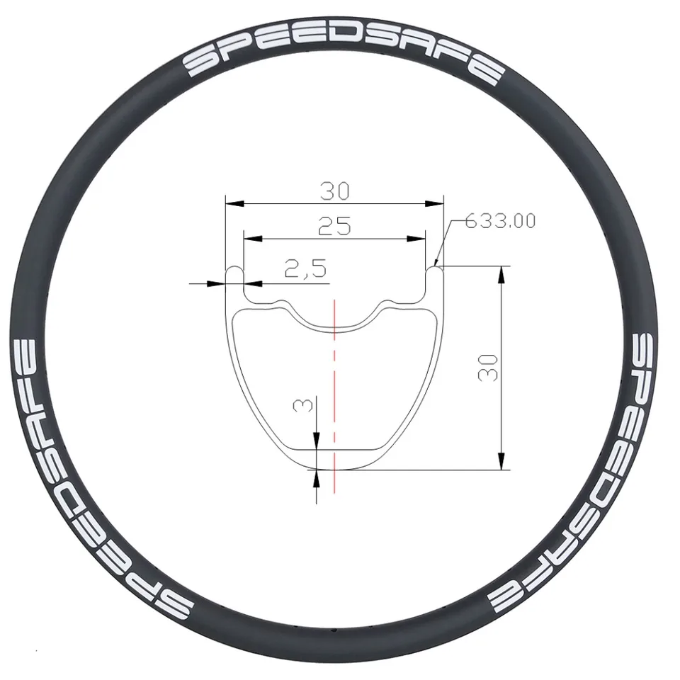 Speedsafe 29er 650B MTB XC 30 mm bez háčikového okraja 27.5er Clincher bezdušový 30 mm hlboký UD 3k matný lesklý 24 28 32 otvory kolesa