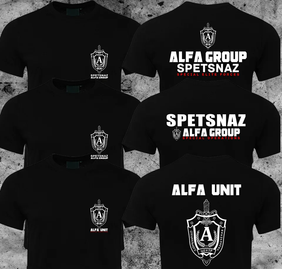 SPETSNAZ UKRAINE Special Forces Alpha Group Vojenské tričko s krátkym rukávom Príležitostné 100% bavlnené tričko