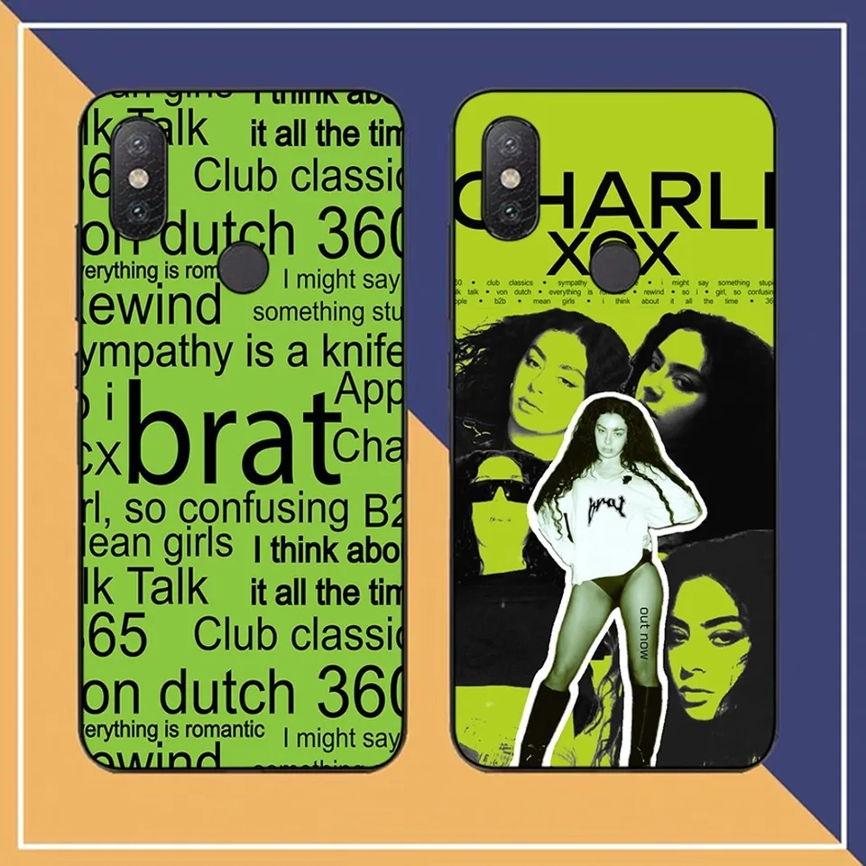 Spevák c-charli xcx brat 360 365 Puzdro pre redmi notu 4 x 5 a 6 7 8 t 9s 10 11S 11epro POCO M3 PRO