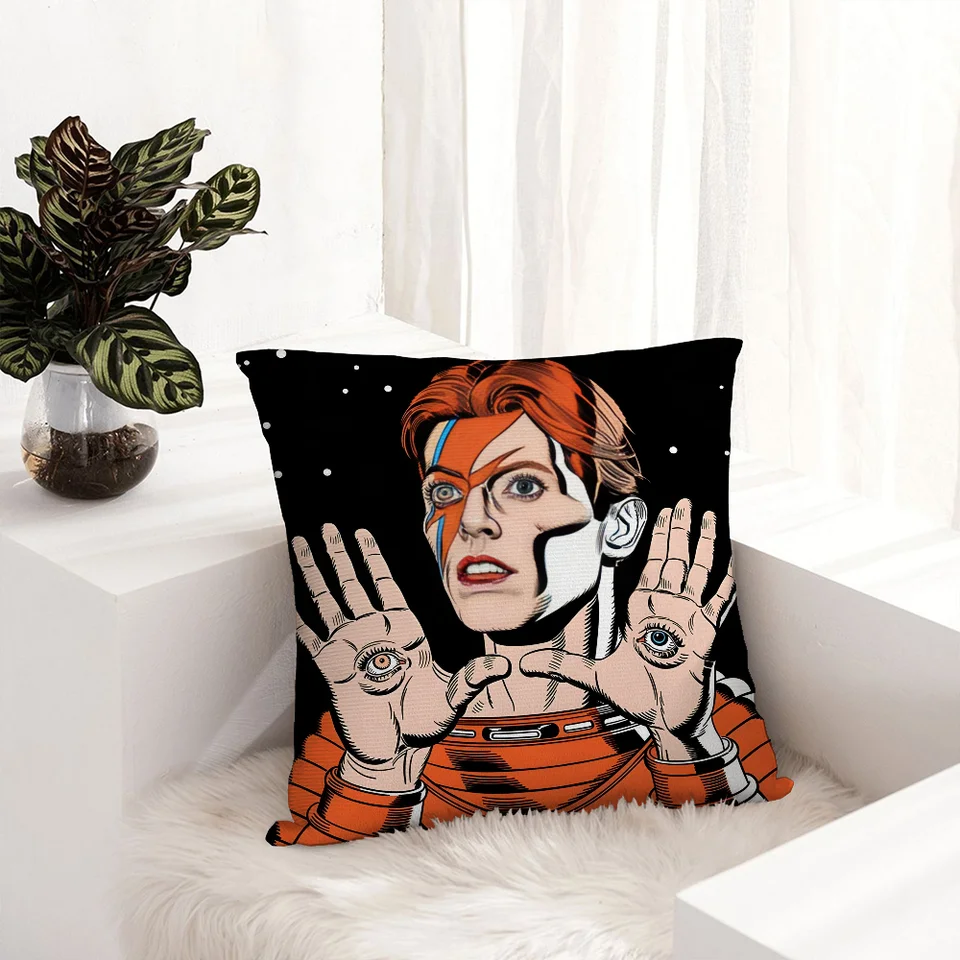 Spevák D-David B-Bowies vankúš Plush Tkanina Mäkký vankúš