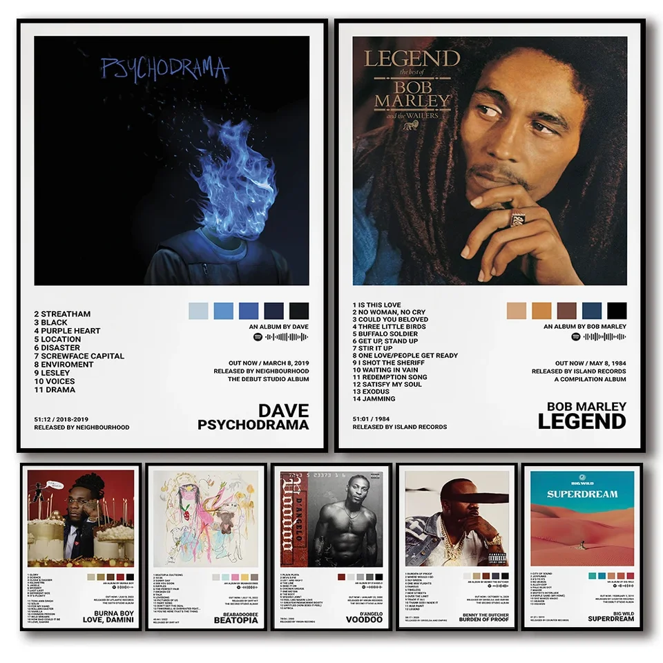 Spevák hviezdy Classics Bob Marley Music Album Cover Art Wall Decor Pictures for Room Bar Canvas Painting Print plagáty darček