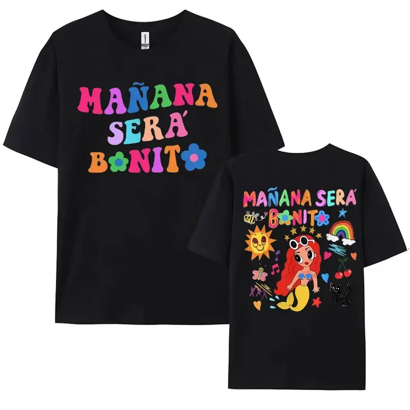 Spevák Karol G Mañana Sera Bonito Music Album T-Shirt Men Women módne retro tričká Tops Tops 100% Cotton O-Neck T tričko Streetwear