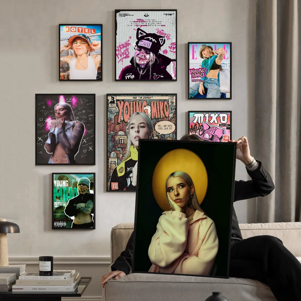 Spevák mladý miko anime plagáty lepivé slepka na biele papiere pre domácich majstrov