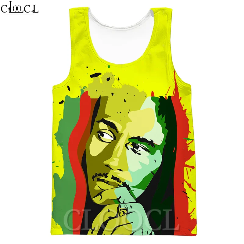 Speváčka Bob Marley Vintage Tank Top Gym Platel Obliekanie 3D Print Tank Top Men Ženy Fitness Streetwear vesta Študentská košeľa