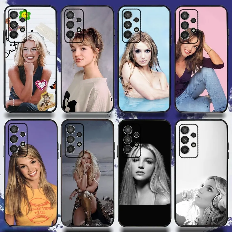 Speváčka Britney Spears Puzdro pre Samsung S24, S21, S22, S23, S30, Ultra, S20, Plus, Fe, Lite, Note, 10,9,5 G čierny mäkký obal