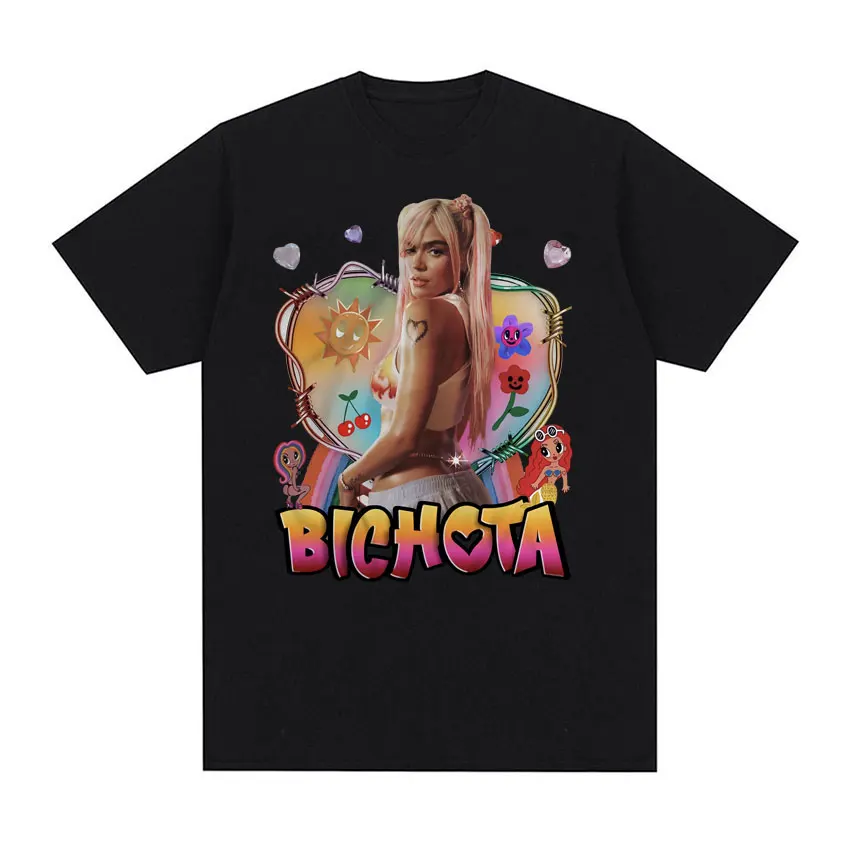Speváčka Karol G * Bichota Sezóna Grafické tričká Men Ženy retro hip hop estetické tričko letné letné casy cozy t tričko streetwear