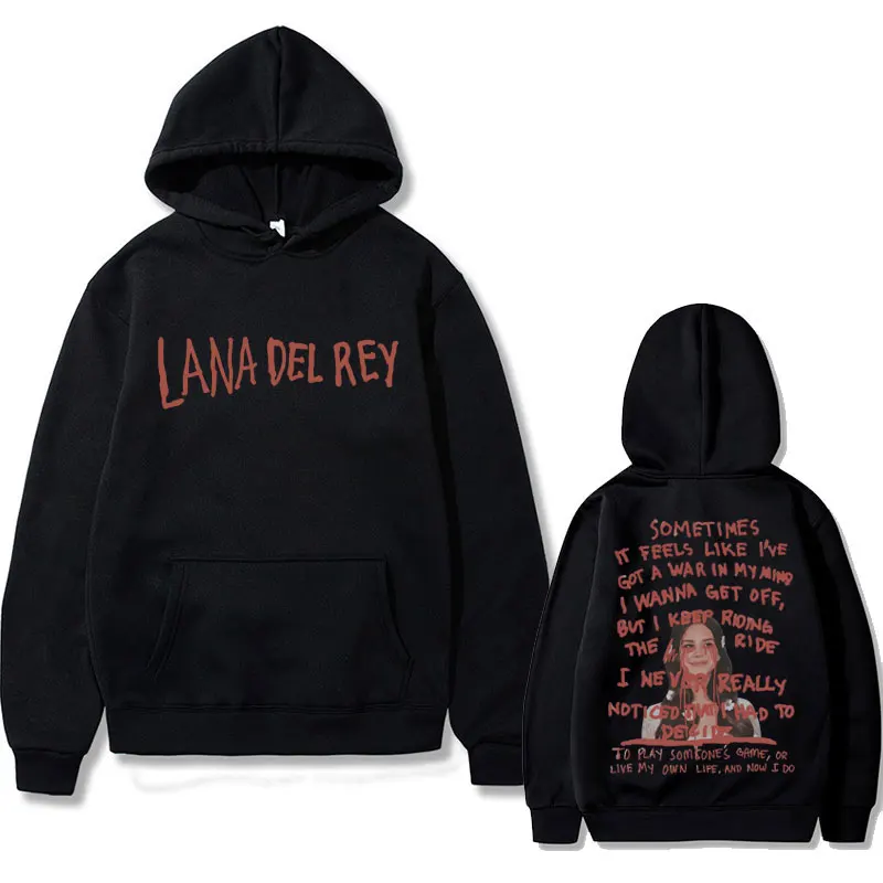 Speváčka Lana del Rey Získajte bezplatné texty Grafická tlačová mikina Men módne vinobranie mikina unisex príležitostné prerozdelené mikiny