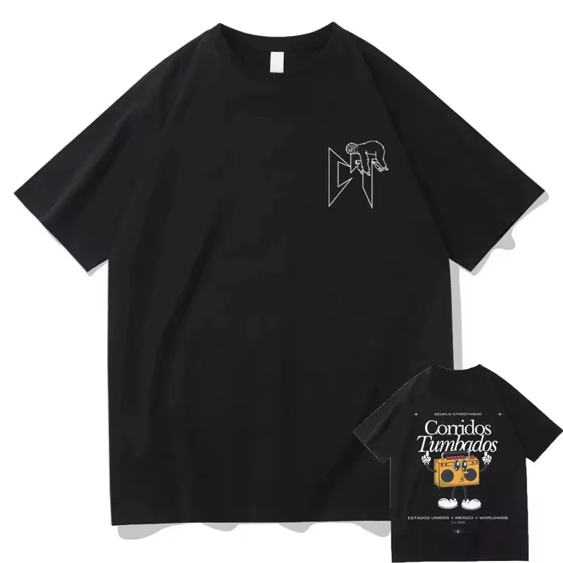 Speváčka Natanael Cano Corridos Tumbados CT lenivosť obojstranná tlačová tričko Dámske extra veľké tričko Hip Hop Vintage Tričko