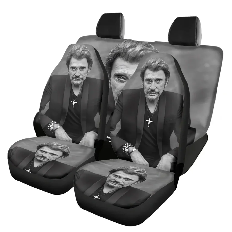 Speváčka rockovej kapely Johnny Hallyday Front Back Sedadlá sada Brand Design Woman Men Easy Inštalácia 4ks