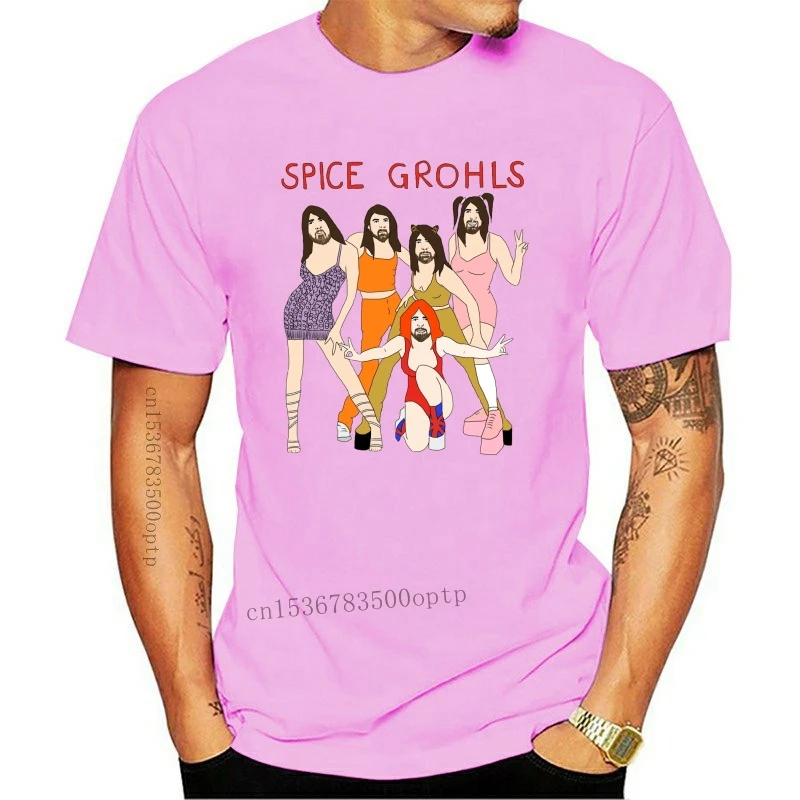 Spice grohls girls t tričko vtipné dave grohl korenia dievčatá biele bavlnené muži karikatúry tričká muž unisex nové módne tričko