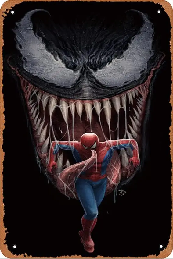 Spider Man, Venom, Comics, Antihero, Eddie Brock, Symbiote Plagáty- Vintage kovová plechová značka pre domáce barové garážové dekorácie Darčeky