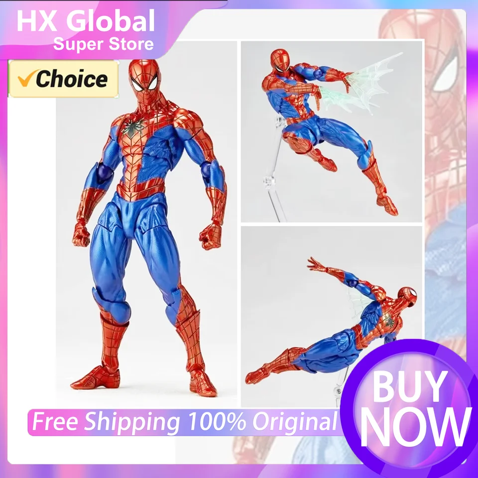 Spider-Man Ver.2.0 Anime Figures Super Hero RevolTech Amazing Yamaguchi Peter Parker Action Figurín Model Hračky Darčeky