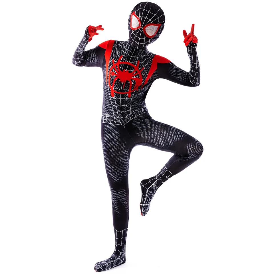 Spiderman Cosplay fantasy kostýmy kombinézy pre chlapcov pre chlapcov Spider Man Miles Morales superhrdina Halloween Carnival Zentai Bodysuit