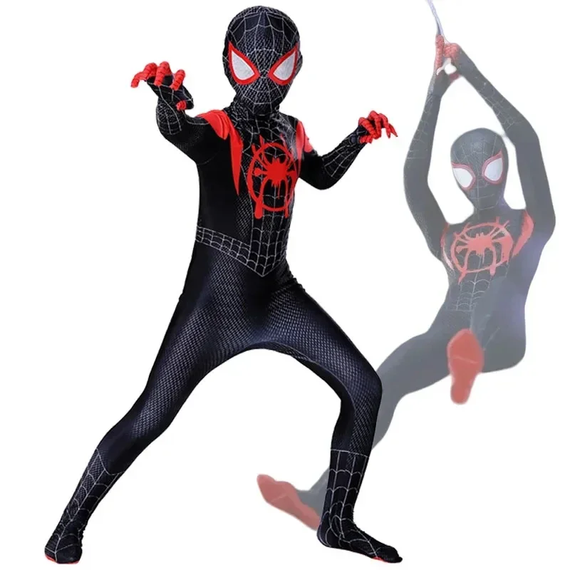 Spiderman Cosplay kostým Miles Morales Boys Cossuit Cape Cape Anime superhrdina Halloween Carnival Party kostýmy