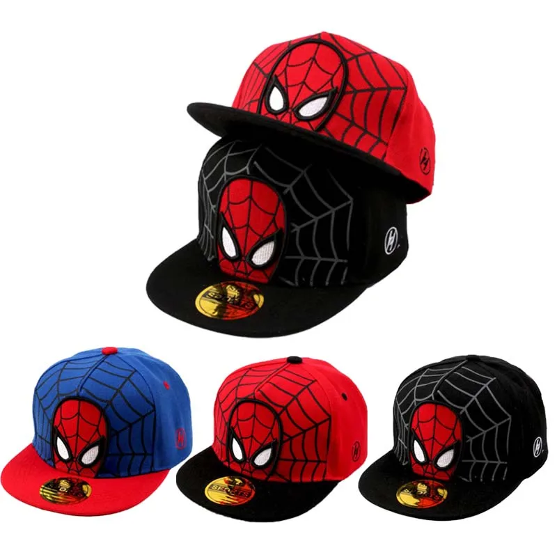 Spiderman Kids Anime Cartoon Baseball Cap Hip-Hop Plochá okraja nastaviteľná chladná letná jesenná kačica jazyk Hat Battle Kids detské čiapky