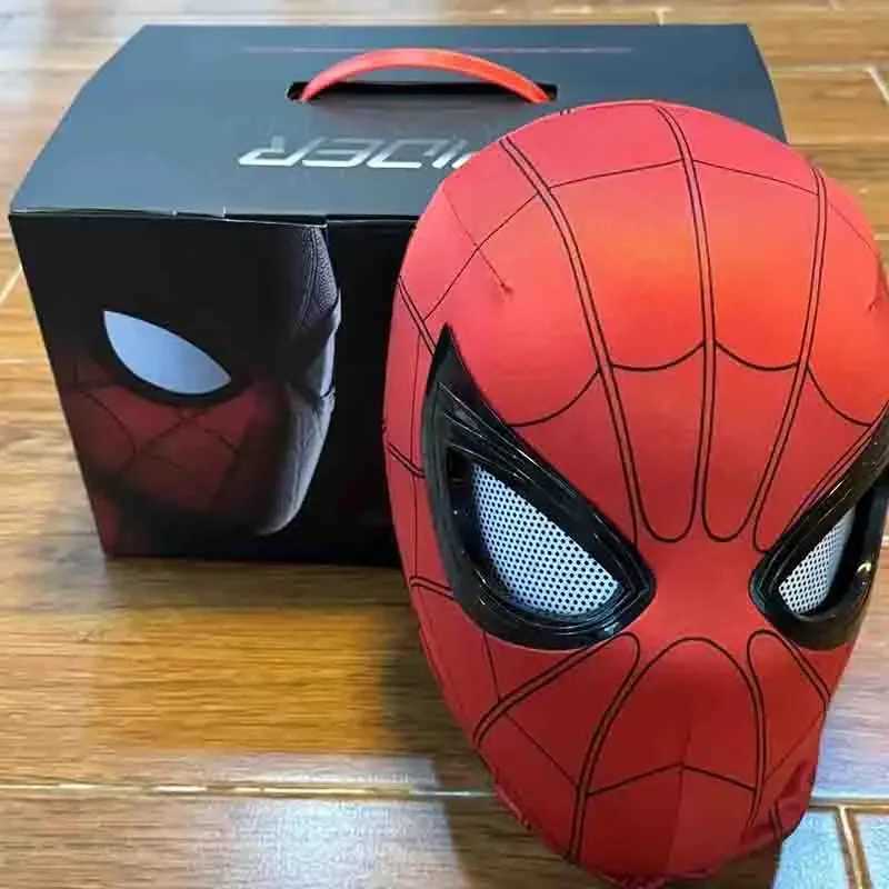 Spiderman Mask Oči pohyblivé diaľkové ovládanie Peter Parker Spiderman Hračky Detské Halloween Cosplay kostým masky módny darček