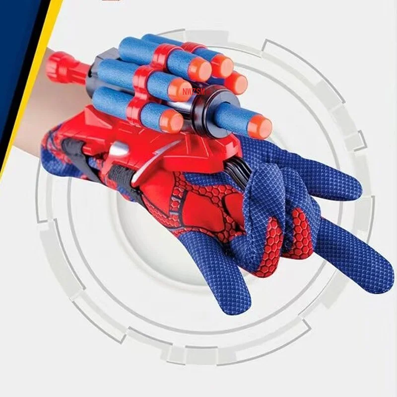Spiderman postava hračky pre deti plastové cosplay rukavicové spúšťače sada hero spúšťač zápästia hračky set falling hračky chlapec detský darček