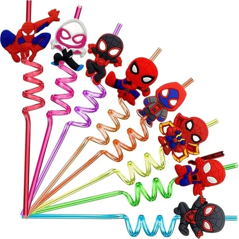 Spidey a jeho úžasní priatelia opakovane použiteľné pitie slamky Spider Man Birthday Party Supplies Krok dizajnu Spider Party Darče