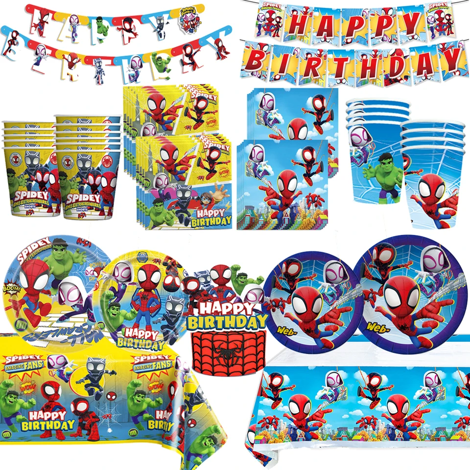 Spidey a jeho úžasní priatelia Party dekorácie Spiderman Téma téma Set Taft Banner pre deti bábätko