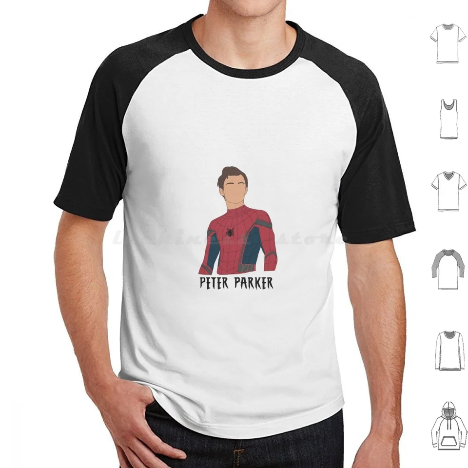 Spidey Sticker T tričko Men ženy deti 6xl Peter Parker Captain Game Spidey Peter Tingle ďaleko od domácnosti domov