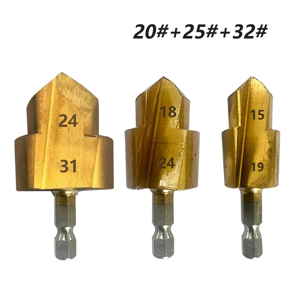 Spigot reamer 6,35 mm hexagonálna stopka PPR Plastics Plastics Pipes Expander Expander Praktický vŕtací bit inštalatérsky nástroj 20# 25# 32#