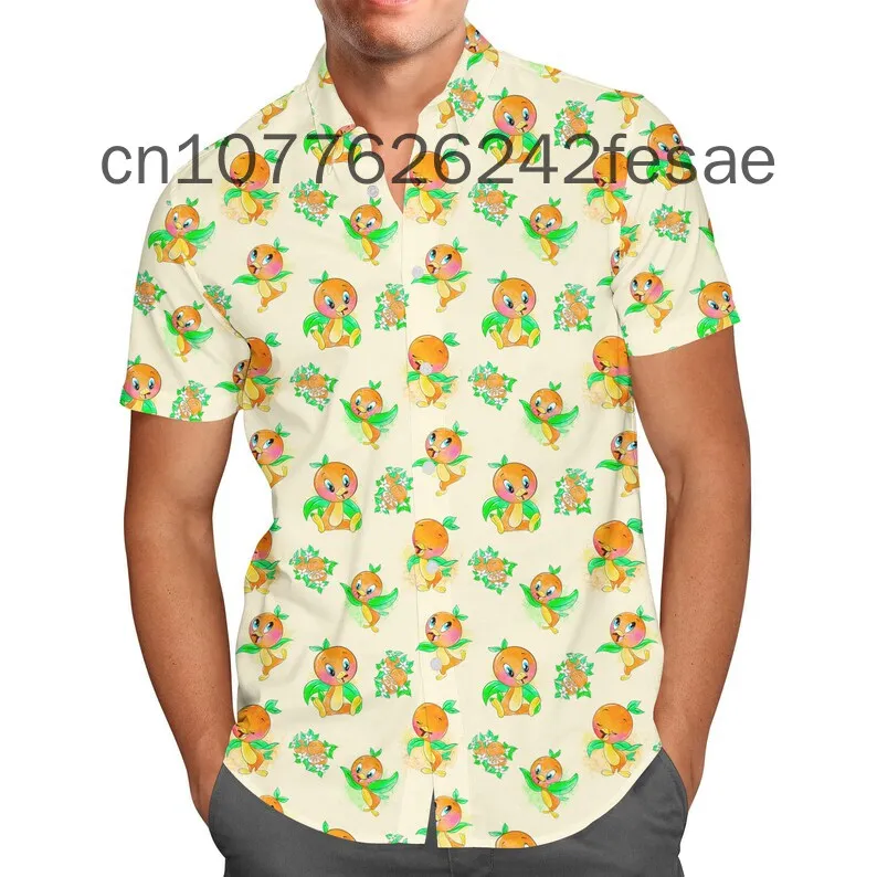 Spike the Bee and Orange Bird Hawaiian košeľa Disney Epcot Flower Garden Festiva krátky rukáv gombíka na tričko Módne pláž Tops