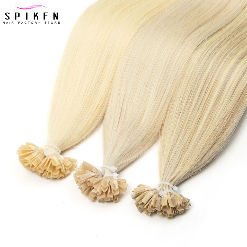 Spikfn keratín fusion v Tip Human Huan Hair predlžovanie rovno 12 