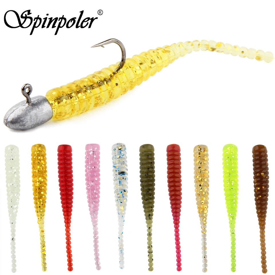 SpinPoler Micro Ultra Soft Fishing Lure Worm 4 cm ihlové chvost AJing návnada rockfish plavky