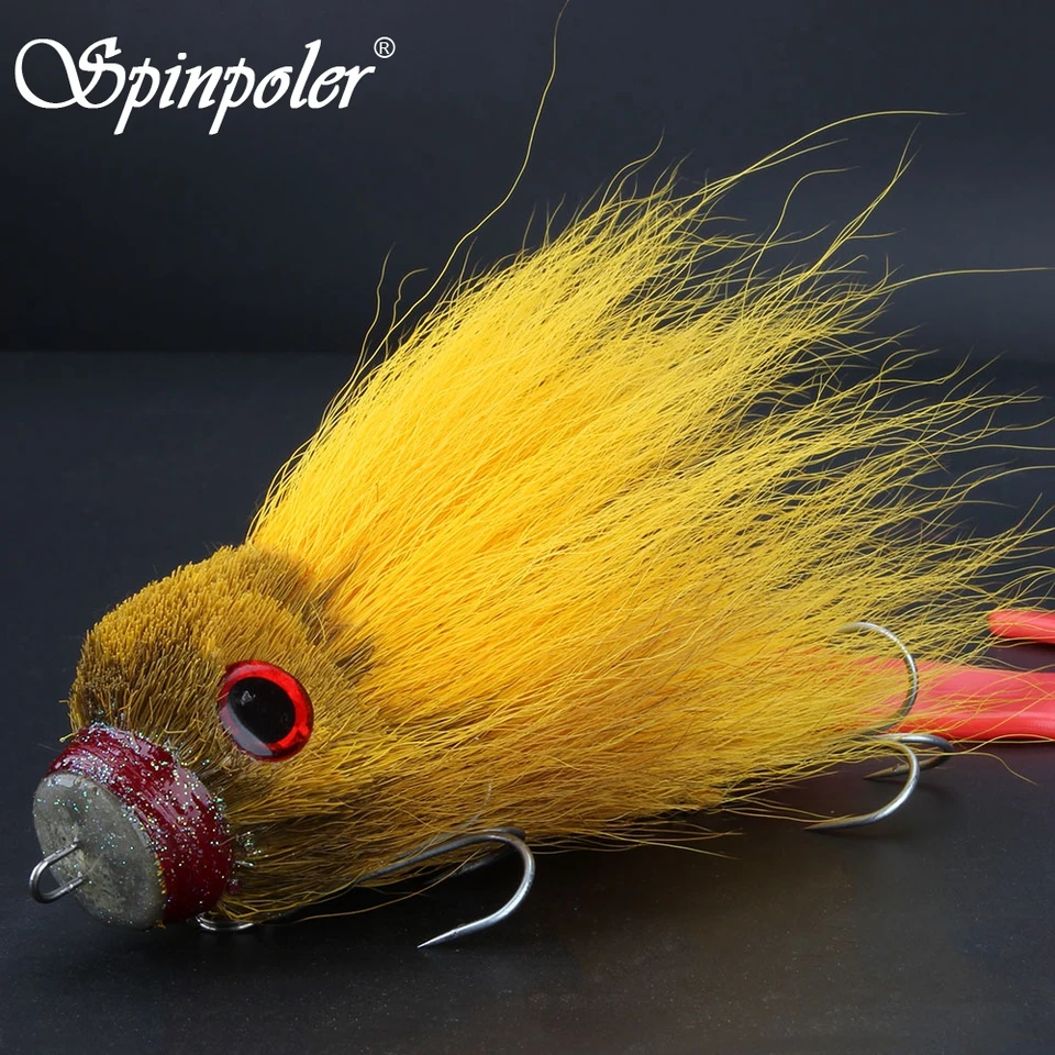 Spinpoler Pike Fishing Mouse 3D Eyes Deer Vlasy pripevnené s plastmi Grubs háčiky návnady pre veľké basy sumcov