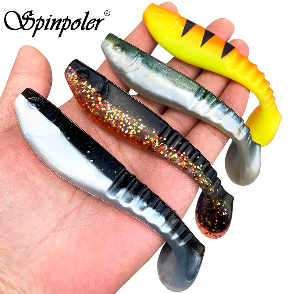 Spinpoler Soft Lishing Lúry 12,5 cm Paddle chvost Swimbaits Silikone Plastický umelý Wobbler pre basový pstruh Walleye Crappie