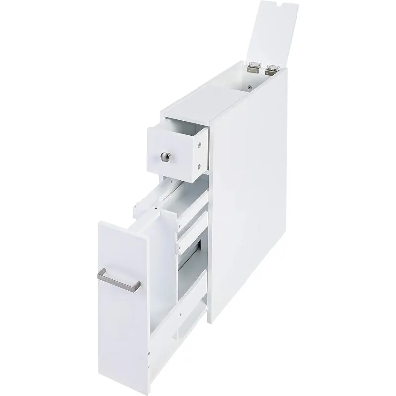 Spirich Domov Slim Storage Storage Cabinet, voľne stojaci držiak na toaletný papier, kúpeľňová skrinka Saluce Out Skladovacia zásuvka, biela