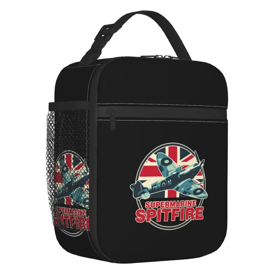 Spitfire RAF Supermarine stíhacie lietadlo lietadlo Zastavené obedové skrinka Neprestrag perlie British WW2 UK Cool Termal Food