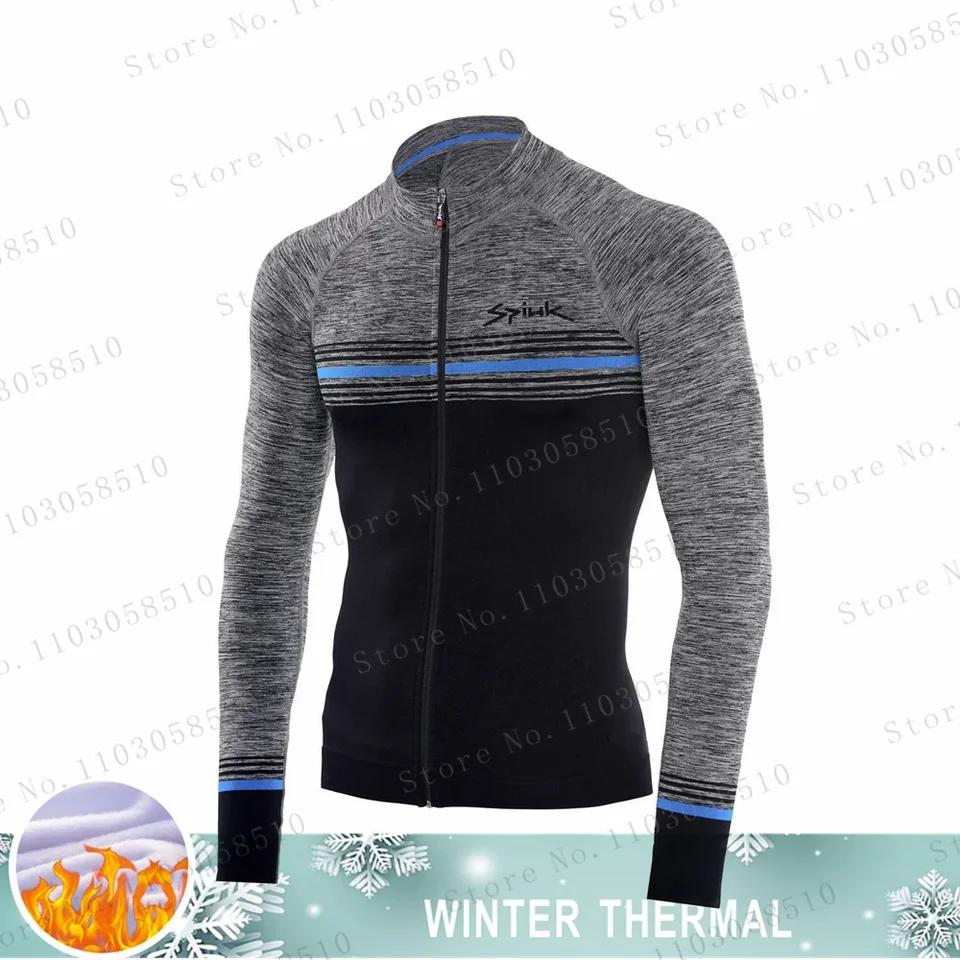 Spiukful muži zimné tepelné fleece cyklistické dresy súpravy s dlhým rukávom Cyklistické oblečenie MTB na bicykli nosiť cestné bicykle Racing Ciclismo