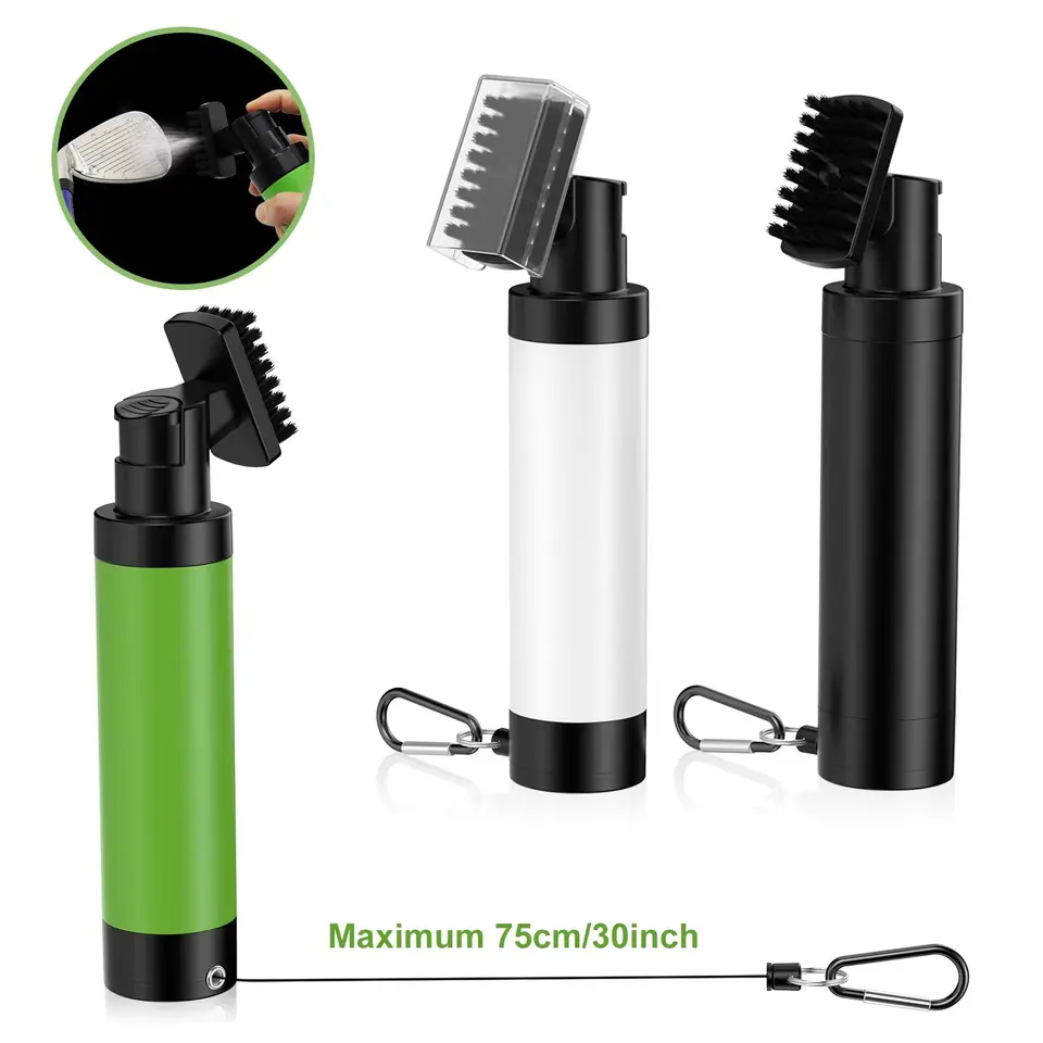 Splash Golf Water Brush - Zaliateľná kefa s nylon -bristles Head - Wide Cleaning Coverage - Anti -Leak Reservoir Tuble