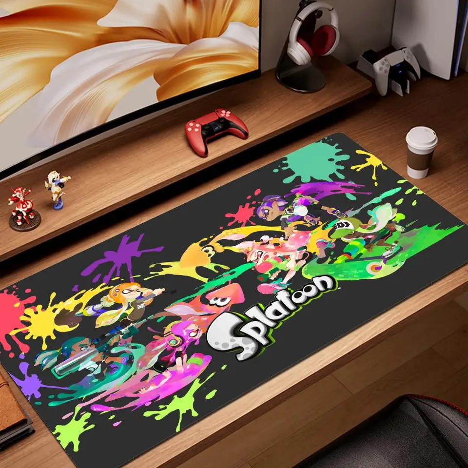 Splatoons karikatúra myš Mouse Gamer Gamer MousePad Baby Bear Veľká myš Mouse Rat na prírodný gumový koberec koberec PC Desk Mats Design Mousepads