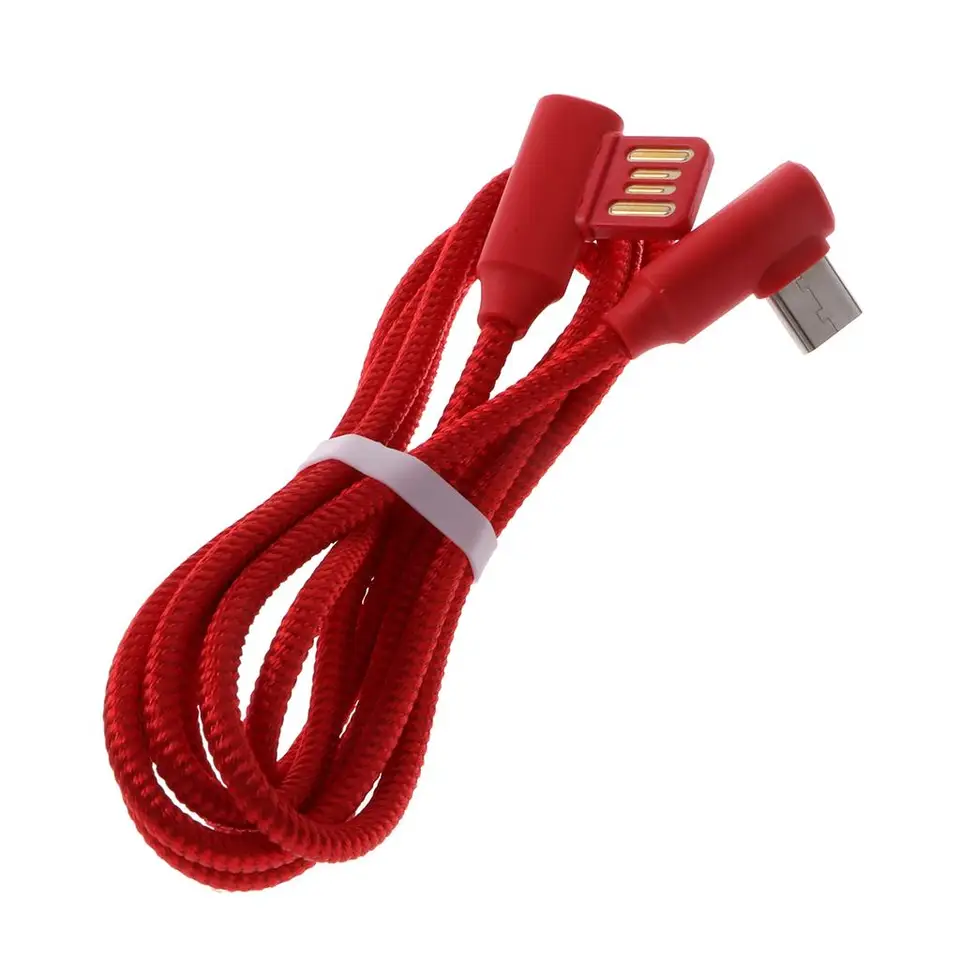 Spletený 90 stupňov pravý uhol typu C Micro USB rýchly dátový nabíjačku kábel