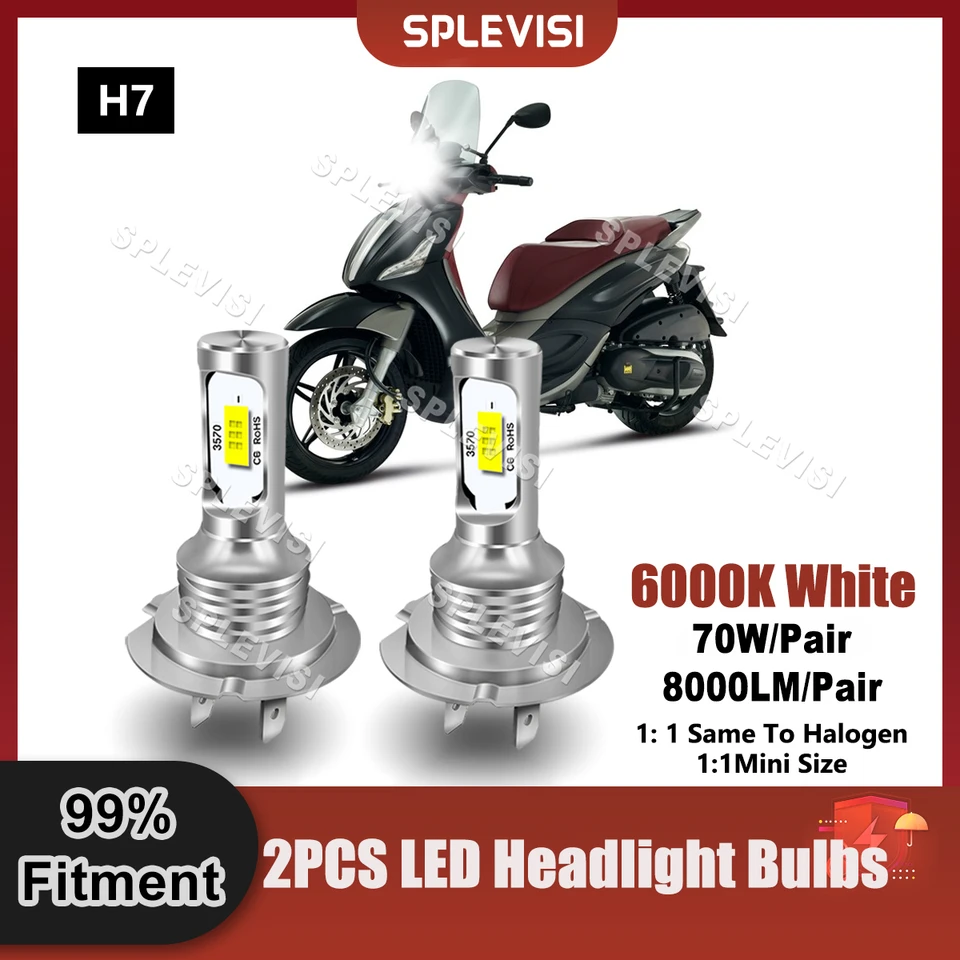 SPLEVISI H7 LED žiarovky LED svetlometov 360 stupňov lúča 9v-24V 8000LM/DIEY PRE PIAGGIO BV 350 2012 2013 2014 2015 Moto Front Light