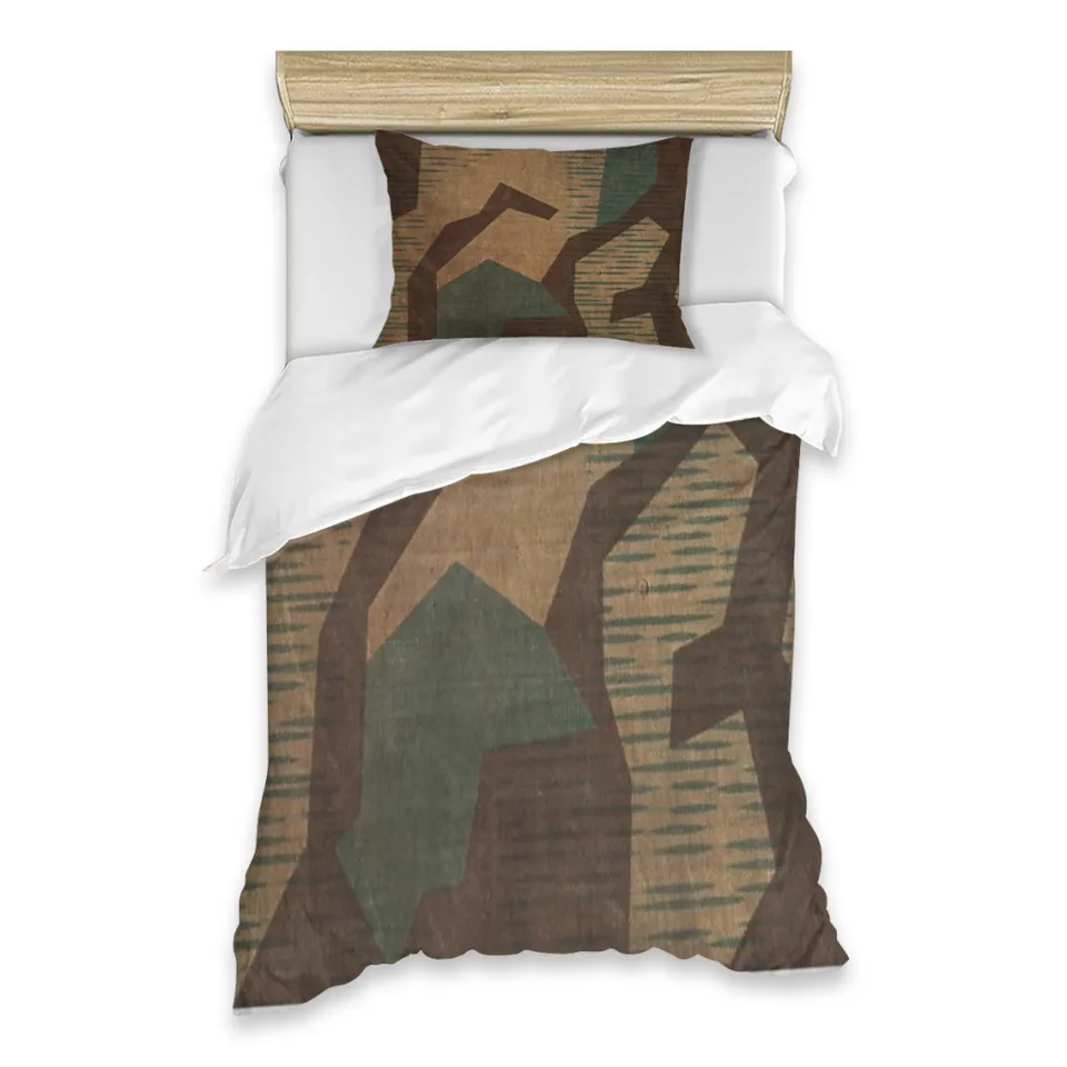 Splintertarn German WW2 Camouflage Bed Fyets Set Prekrývka prikrývky prikrývky Obyčajné posteľné obliečky