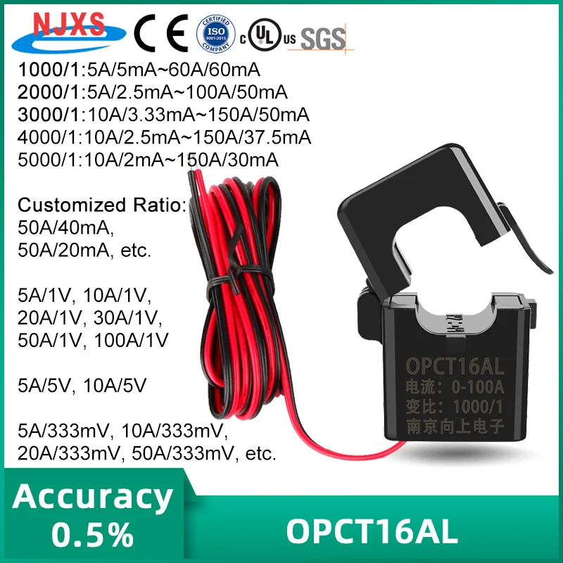 Split Core Current Transformer 0 ~ 150a NJXSE OPCT16AL 1000/1 2000/1 3000/1 CALMP CT AC 5A 10A 20A 30A 50A 50A CLAMP SENZOR