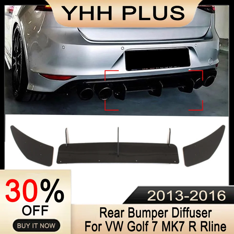 Splitter difúzora zadného nárazníka pre golf Volkswagen Golf 7 Mk7 R RLine GTI 13-16 pre VW Golf7 MK7 Príslušenstvo Automatické exteriérové ​​diely