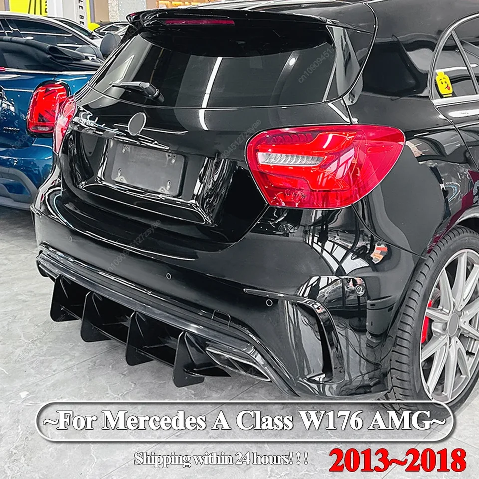 Splitter difúzora zadného nárazníka pre rozptyľovač difúzorov pre Mercedes Benz A Class W176 A180 A200 A250 A260 A45 AMG 2013-2018 Hatchback BodyKit