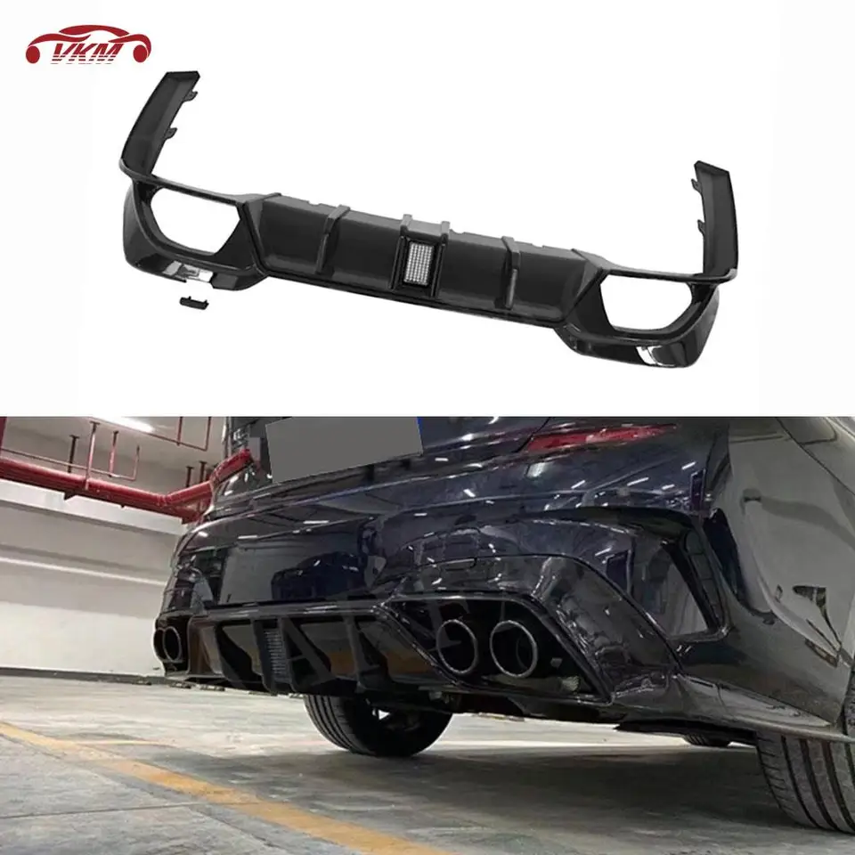 Splitter difúzora zadného nárazníka s príslušenstvom LED BodyKits pre BMW 3 Series G20 G28 M Sport 2019- 2021 ABS uhlíkový vzhľad